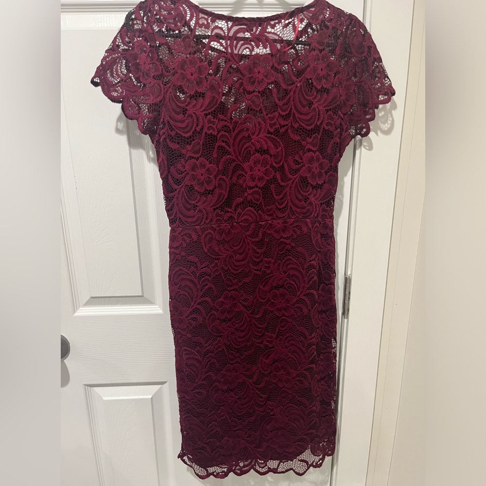 Maroon lace dress